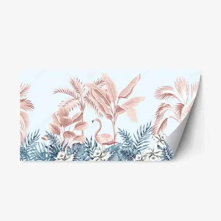 Repositionierbarer Aufkleber pastell tropischer flamingo garten – Pixers®