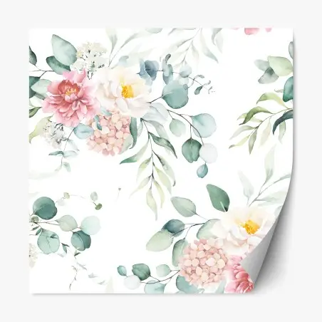 Repositionierbarer Aufkleber zarter aquarellblumenstrauß – Pixers®