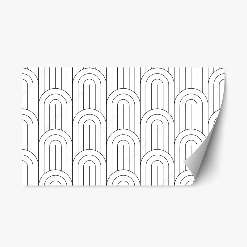 Repositionierbarer Aufkleber monochromes bogenmuster