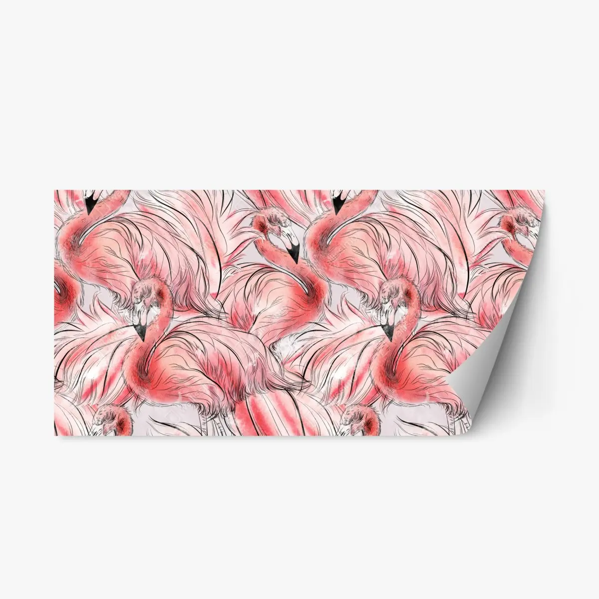 Repositionierbarer Aufkleber aquarell flamingo nahtloses muster – Pixers®