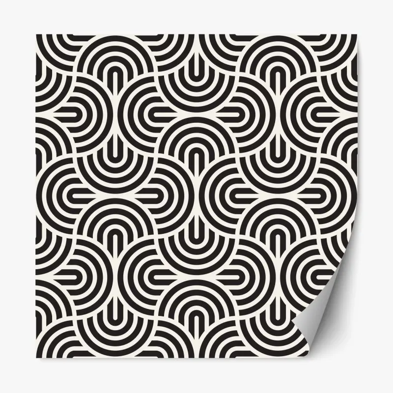 Repositionierbarer Aufkleber schwarz-weiß geometrisches muster