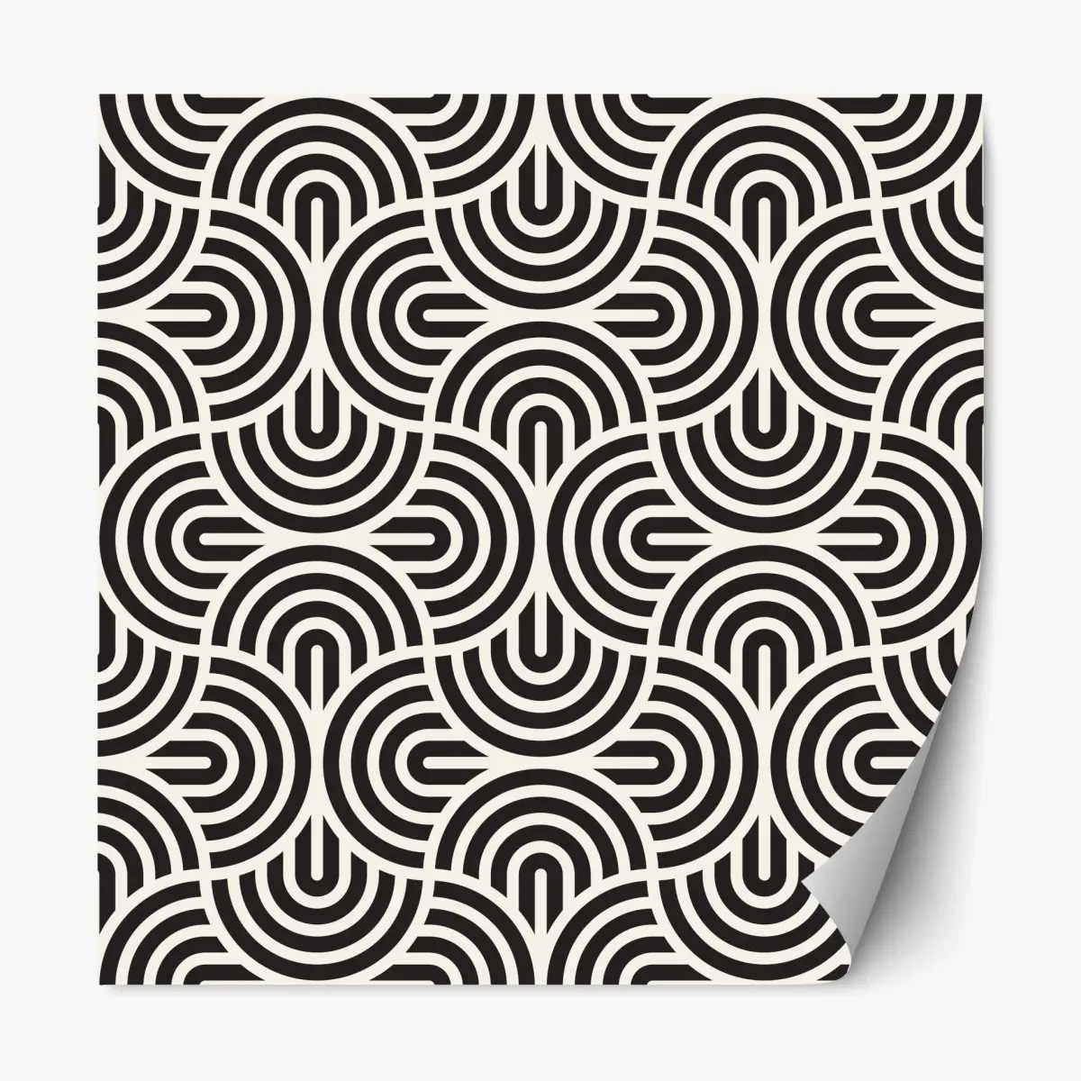 Repositionierbarer Aufkleber schwarz-weiß geometrisches muster – Pixers®