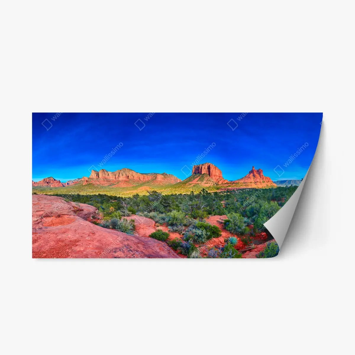 Repositionierbarer Aufkleber panoramablick auf Bell Rock und Courthouse Butte, Sedona – Pixers®