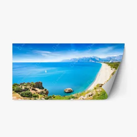 Repositionierbarer Aufkleber panoramastrand Konyaalti in Antalya – Pixers®