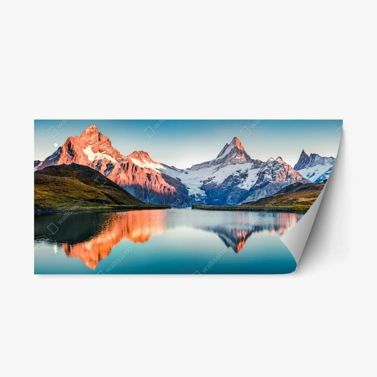 Repositionierbarer Aufkleber sonnenuntergangsreflexionen am Bachalpsee, Schweiz – Pixers®