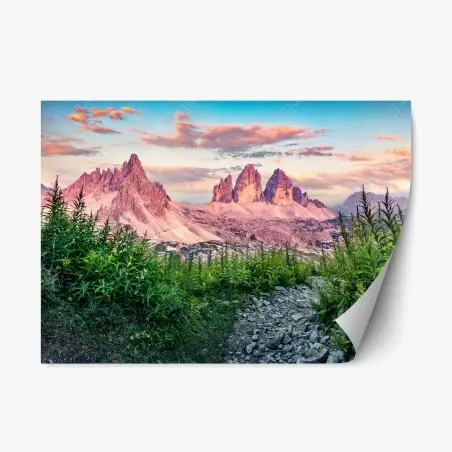 Repositionierbarer Aufkleber sonnenuntergang bei Tre Cime di Lavaredo – Pixers®