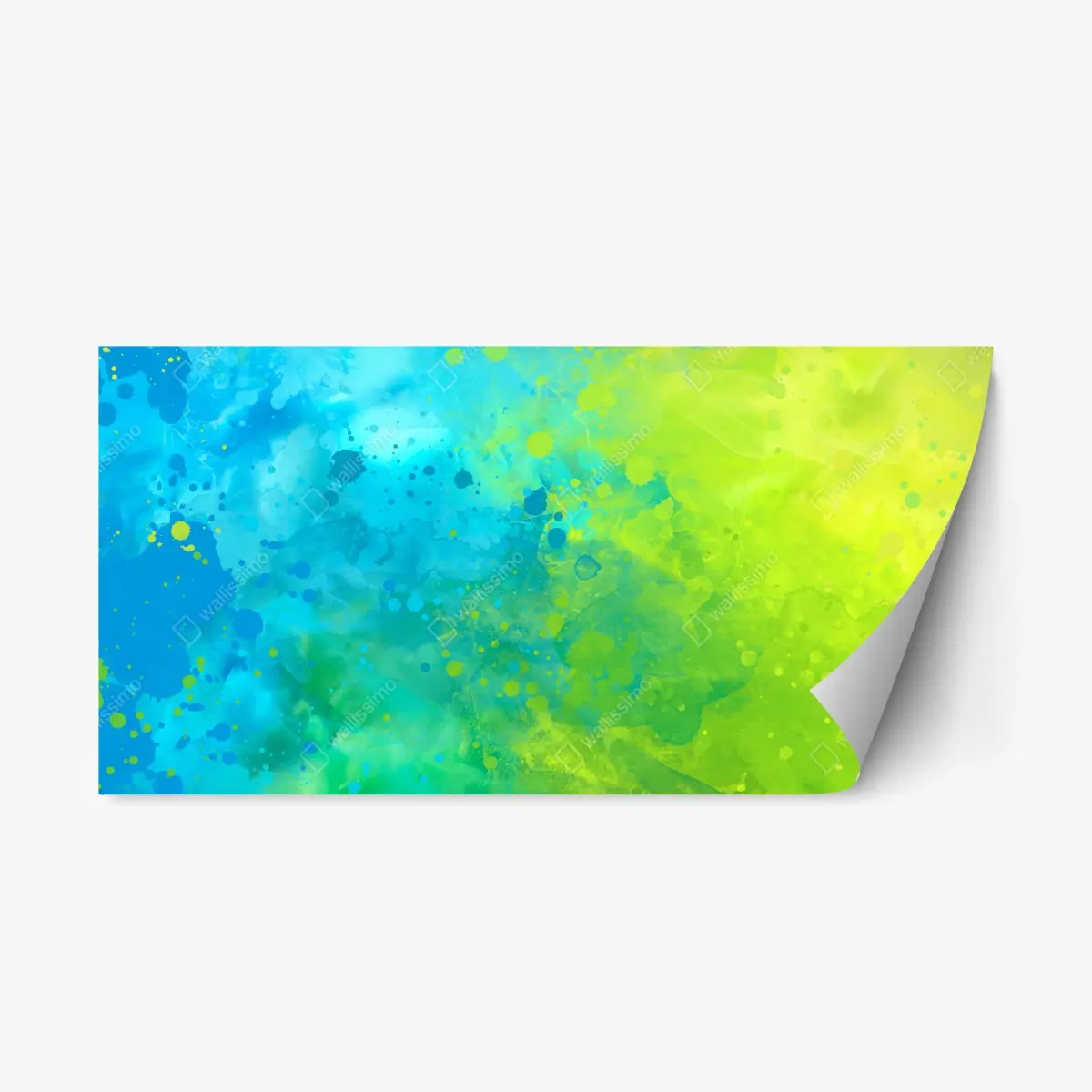 Repositionierbarer Aufkleber lebhafte türkis und limetten aquarellspritzer – Pixers®