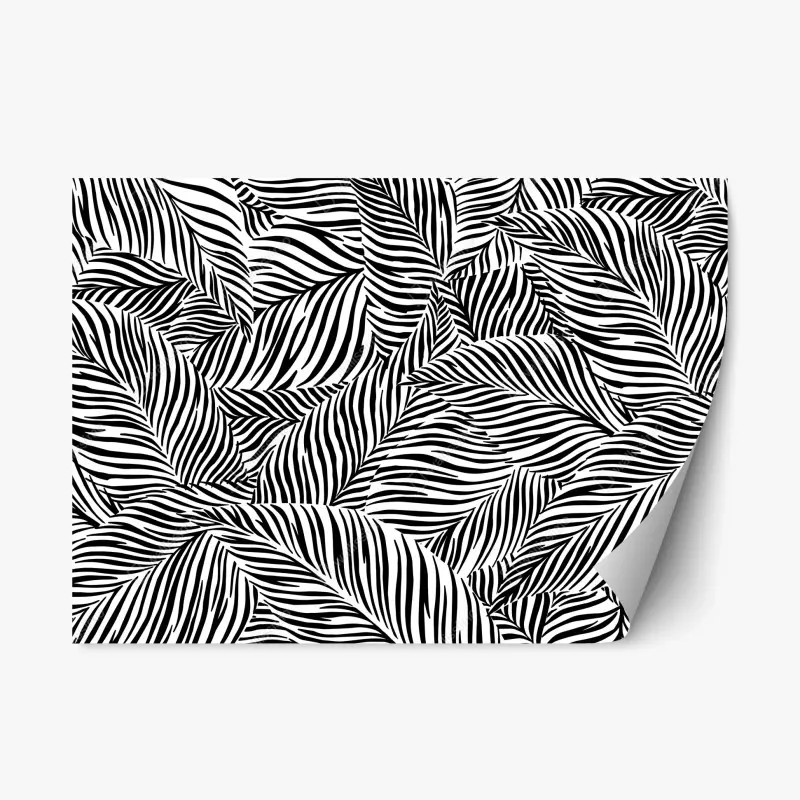 Repositionierbarer Aufkleber monochromes tropisches blattmuster