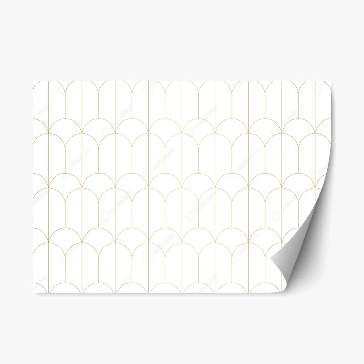 Repositionierbarer Aufkleber goldenes art deco bogenmuster – Pixers®