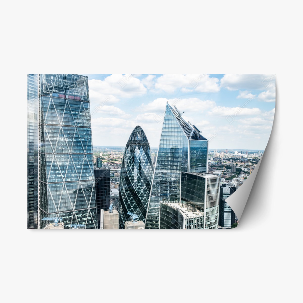 Repositionierbarer Aufkleber moderne London skyline mit gläsernen wolkenkratzern – Pixers®