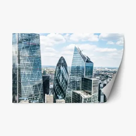 Repositionierbarer Aufkleber moderne London skyline mit gläsernen wolkenkratzern – Pixers®