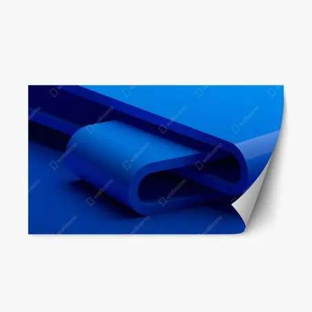 Repositionierbarer Aufkleber minimalistische blaue geometrische schleife – Pixers®