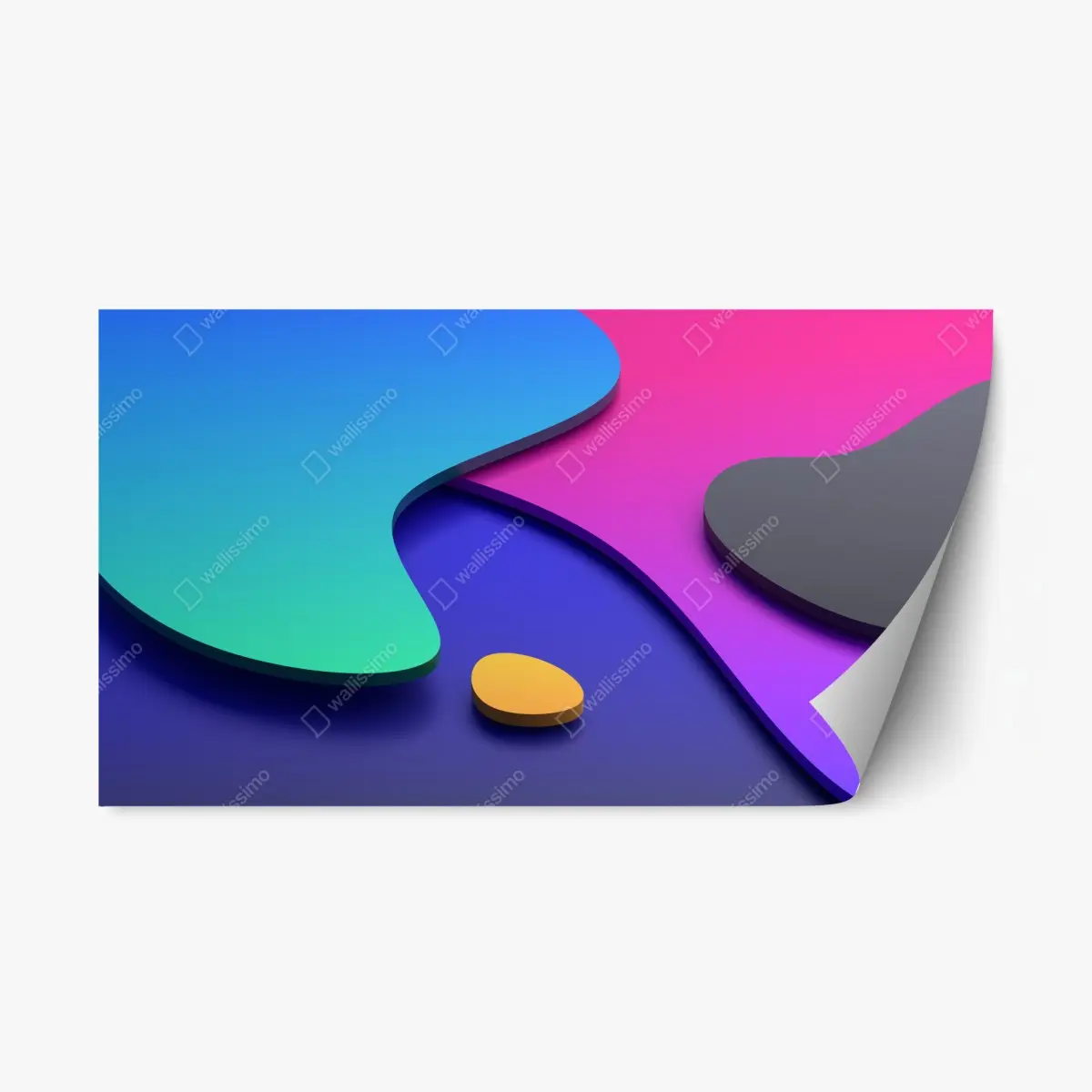 Repositionierbarer Aufkleber lebhafte abstrakte 3d-kurven – Pixers®