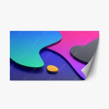 Repositionierbarer Aufkleber lebhafte abstrakte 3d-kurven – Pixers®