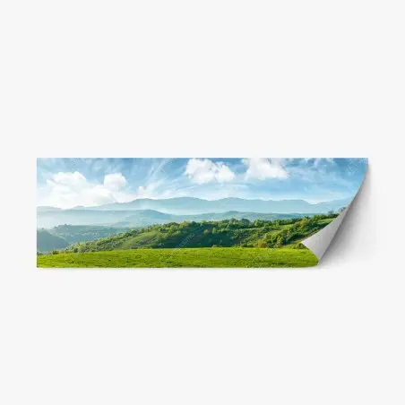 Repositionierbarer Aufkleber frühlingspanorama rumänische berge – Pixers®