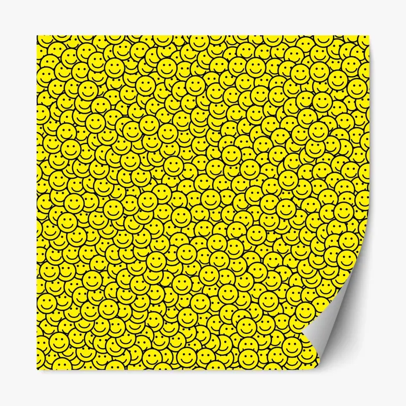 Repositionierbarer Aufkleber fröhliches smiley muster