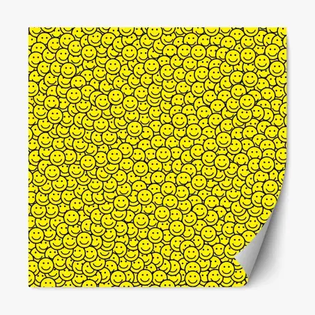 Repositionierbarer Aufkleber fröhliches smiley muster – Pixers®