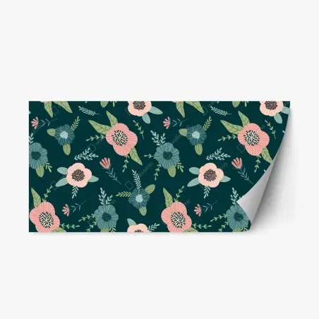 Repositionierbarer Aufkleber pastelliges botanisches blumenmuster – Pixers®