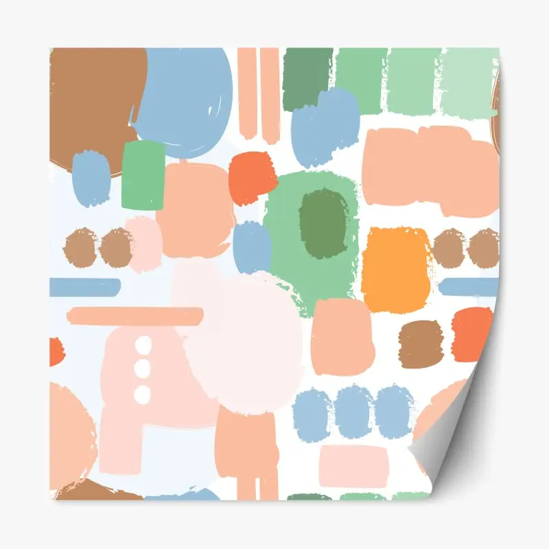 Repositionierbarer Aufkleber pastell pinselstrich muster