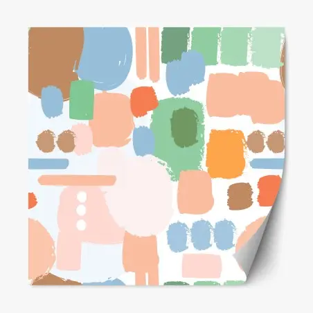 Repositionierbarer Aufkleber pastell pinselstrich muster – Pixers®