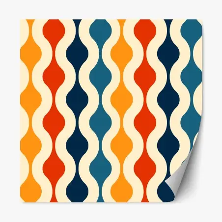 Repositionierbarer Aufkleber retro welliges mid-century muster – Pixers®