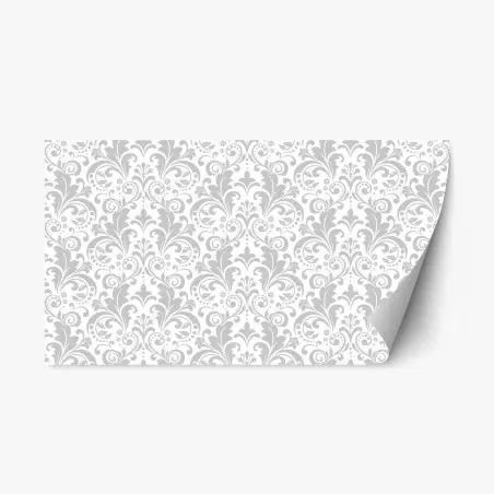 Repositionierbarer Aufkleber elegantes graues damastmuster – Pixers®