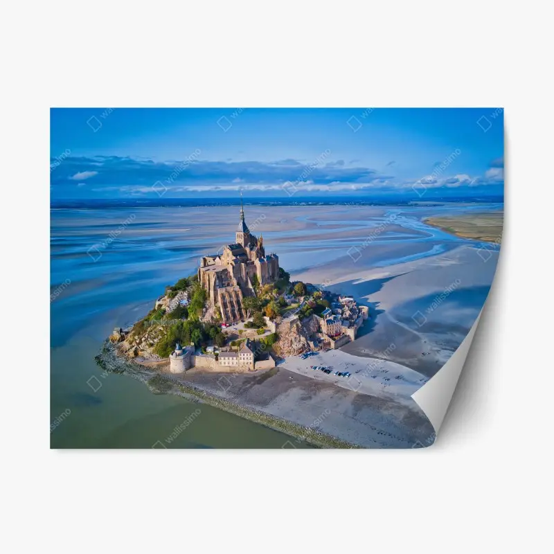 Repositionierbarer Aufkleber Mont Saint-Michel luftaufnahme panorama