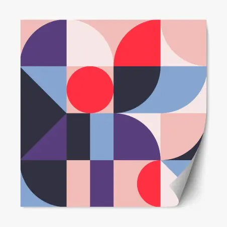 Repositionierbarer Aufkleber geometrische pastellkomposition – Pixers®