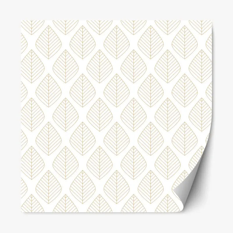 Repositionierbarer Aufkleber elegantes goldenes geometrisches blattmuster