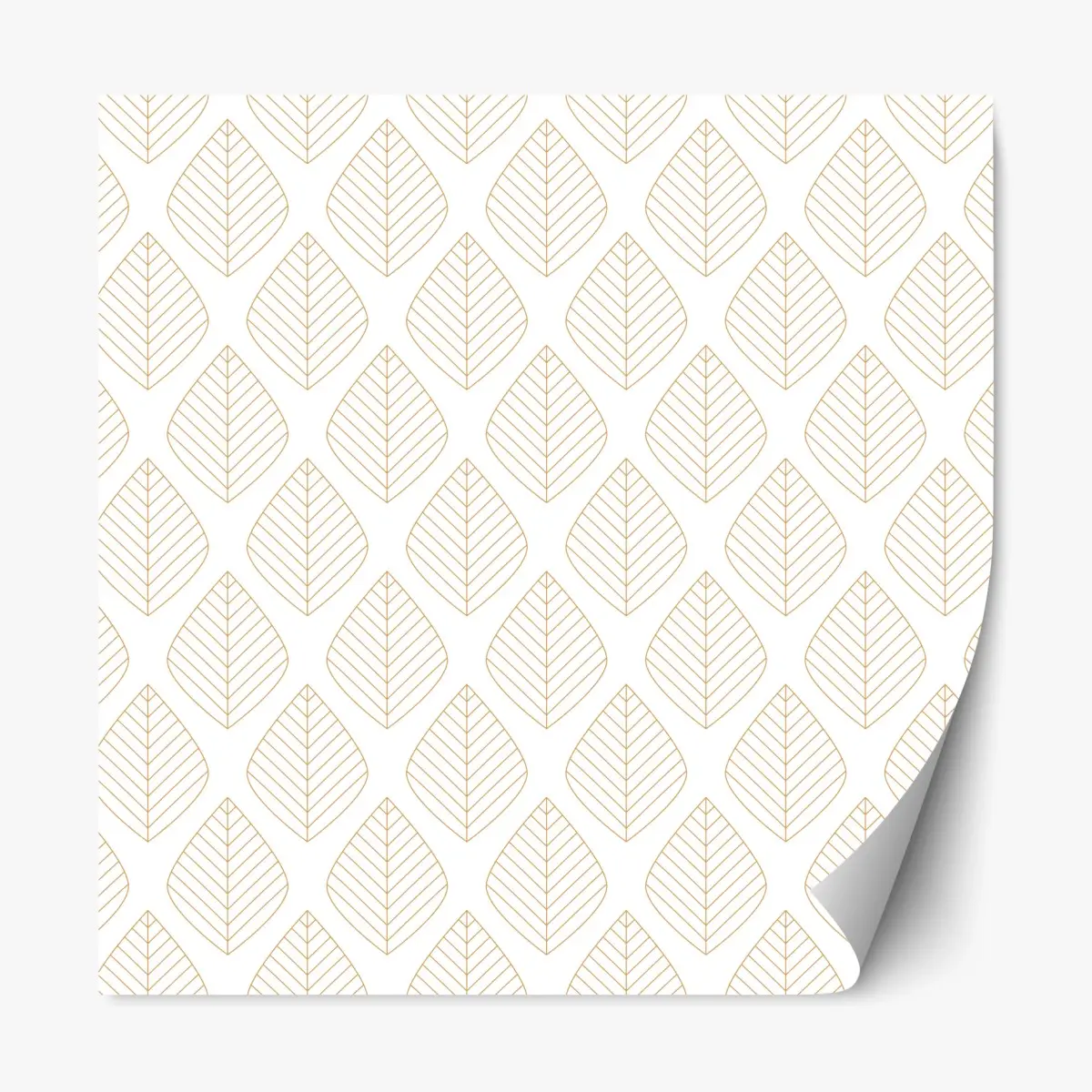 Repositionierbarer Aufkleber elegantes goldenes geometrisches blattmuster – Pixers®