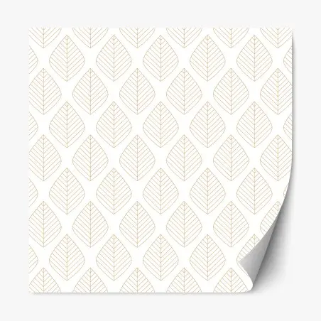 Repositionierbarer Aufkleber elegantes goldenes geometrisches blattmuster – Pixers®