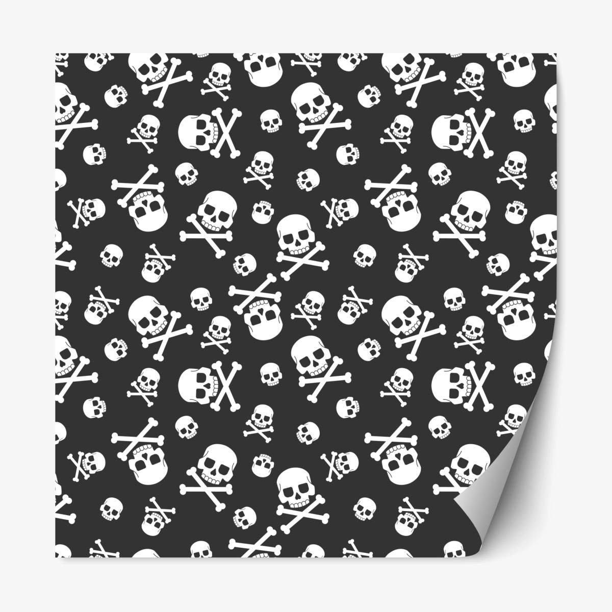 Repositionierbarer Aufkleber weißes totenkopf muster auf grauem hintergrund – Pixers®