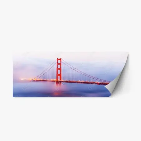 Repositionierbarer Aufkleber Golden Gate brücke im nebel – Pixers®