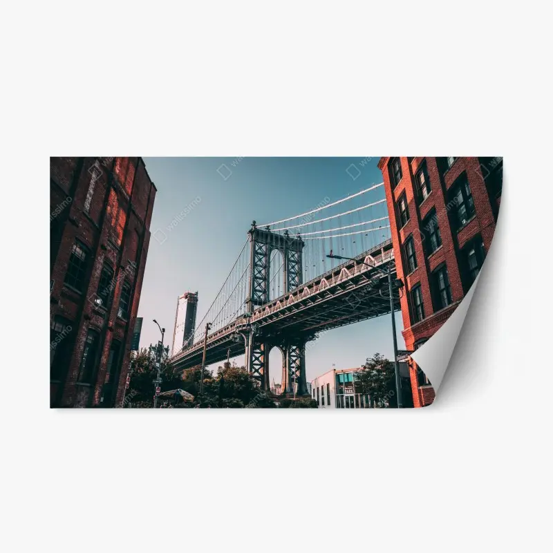 Repositionierbarer Aufkleber Manhattan brücke in urbaner perspektive