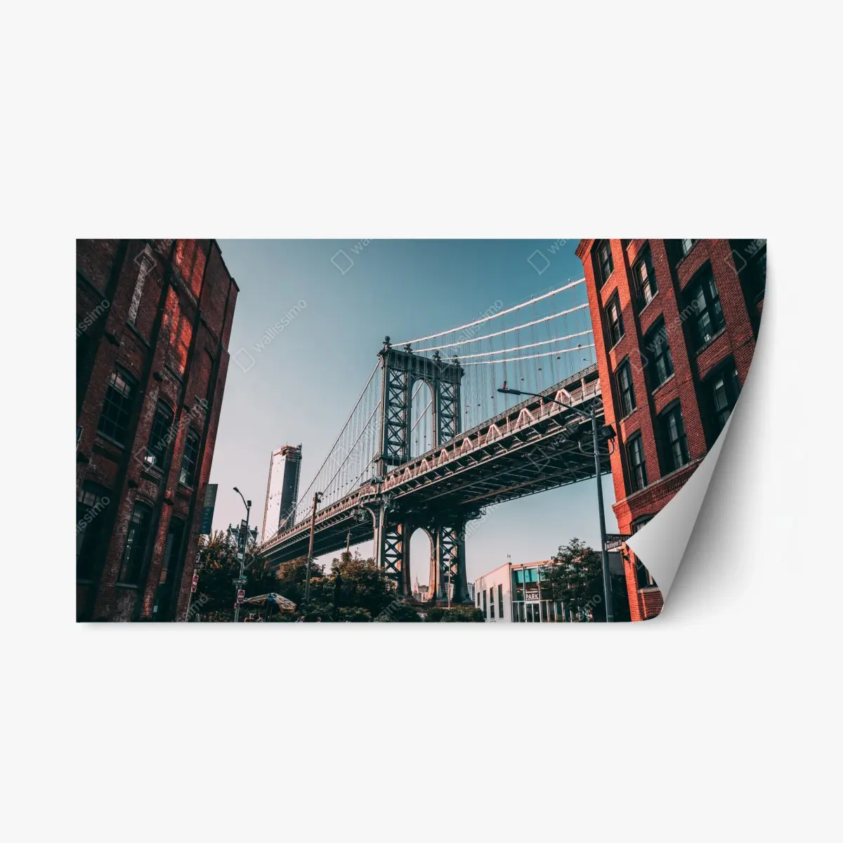 Repositionierbarer Aufkleber Manhattan brücke in urbaner perspektive – Pixers®