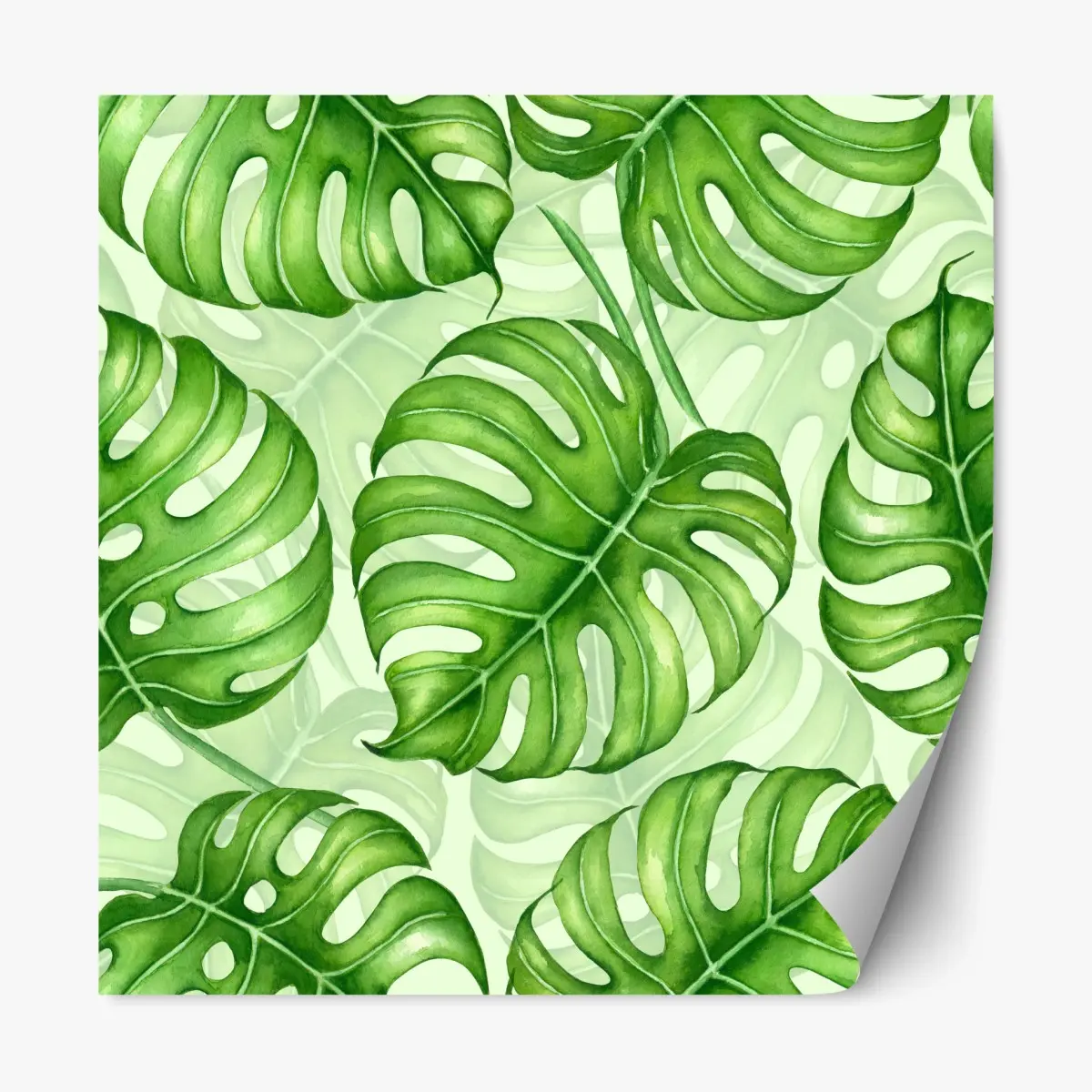 Repositionierbarer Aufkleber aquarell monstera blättermuster – Pixers®