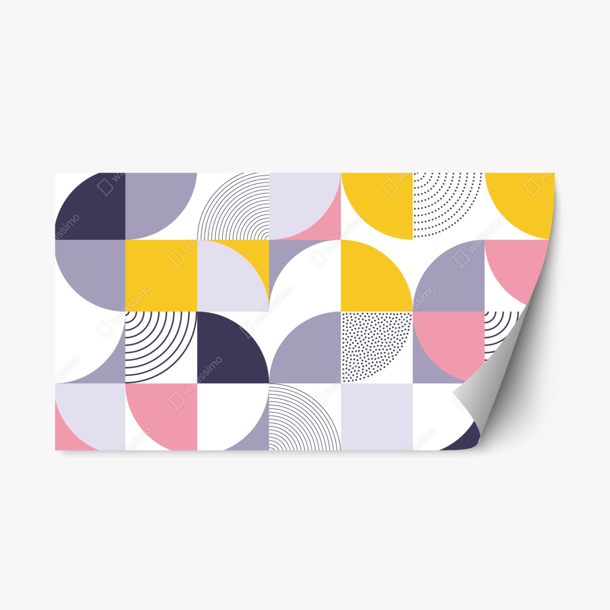 Repositionierbarer Aufkleber pastellfarbenes geometrisches muster mit halbkreisen – Pixers®