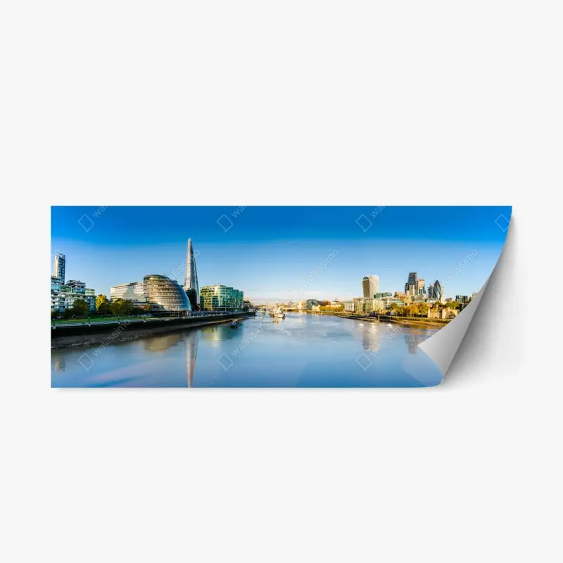 Repositionierbarer Aufkleber London panoramablick über dem fluss