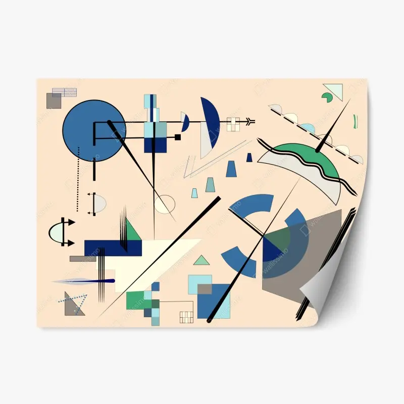 Repositionierbarer Aufkleber geometrische pastellkomposition
