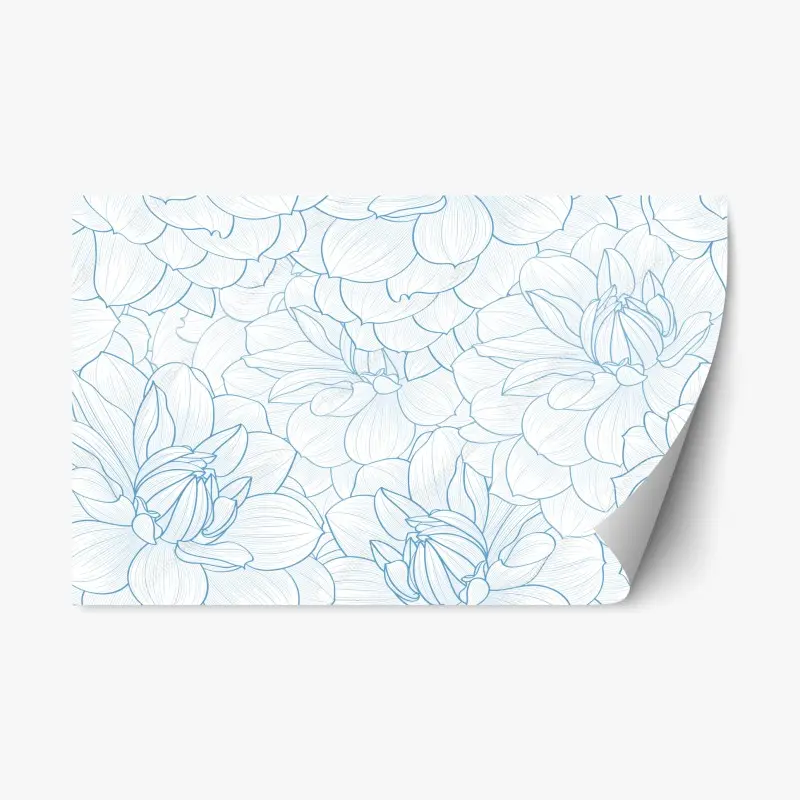 Repositionierbarer Aufkleber zartes blaues blumenmuster