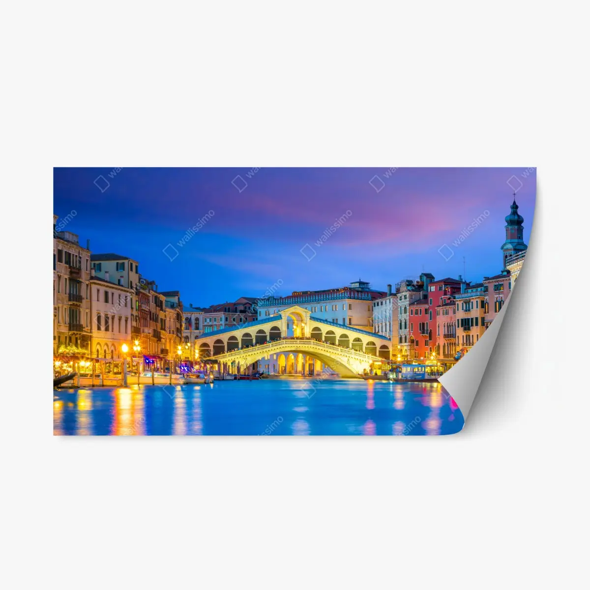 Repositionierbarer Aufkleber Rialto brücke bei dämmerung, Venedig – Pixers®