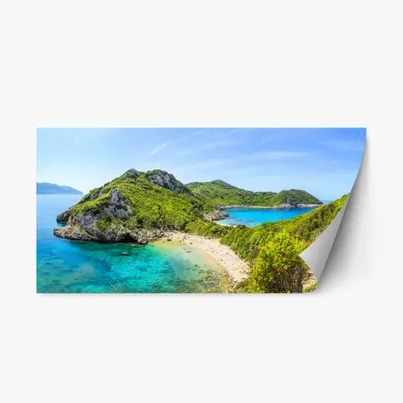 Repositionierbarer Aufkleber türkisbucht auf einer insel – Pixers®