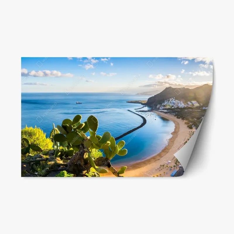 Repositionierbarer Aufkleber sonniger strand Las Teresitas panorama