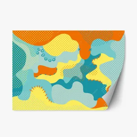 Repositionierbarer Aufkleber lebendige abstrakte pop-art-komposition – Pixers®