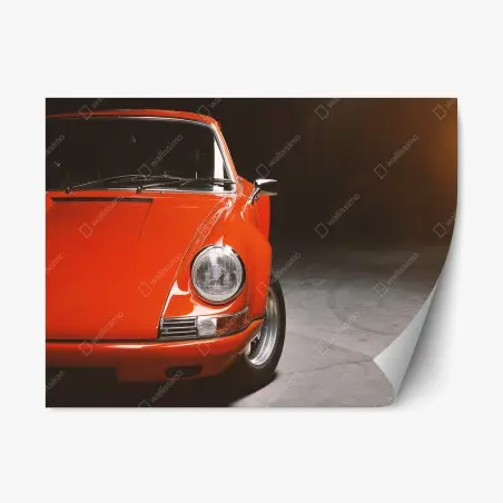 Repositionierbarer Aufkleber roter oldtimer sportwagen nahaufnahme – Pixers®