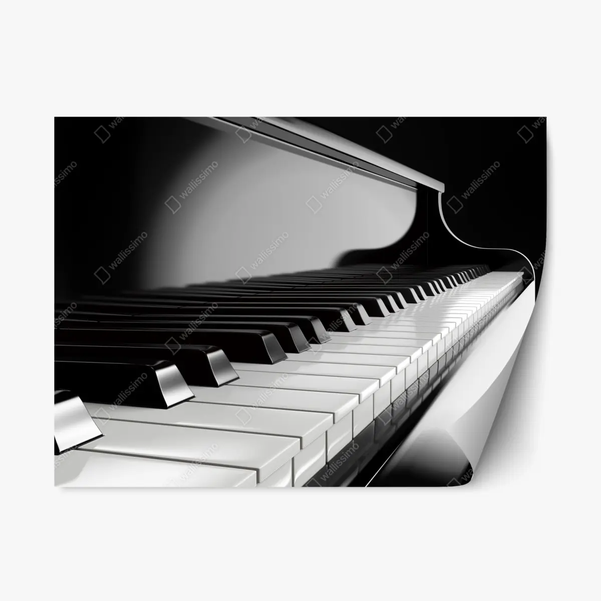 Repositionierbarer Aufkleber elegante schwarzweiß klaviertasten – Pixers®