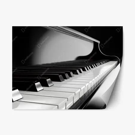 Repositionierbarer Aufkleber elegante schwarzweiß klaviertasten – Pixers®