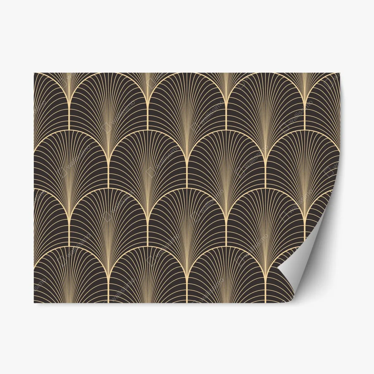Repositionierbarer Aufkleber art deco goldenes fächermuster – Pixers®