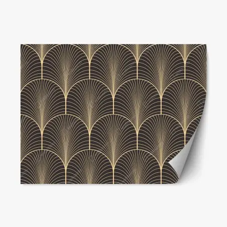 Repositionierbarer Aufkleber art deco goldenes fächermuster – Pixers®