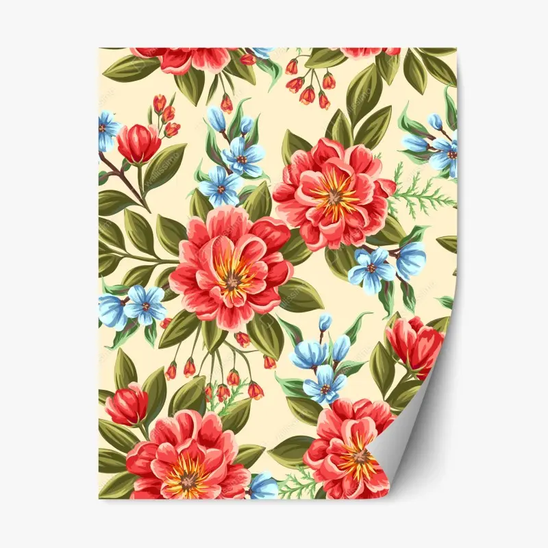 Repositionierbarer Aufkleber lebhaftes aquarell blumenmuster